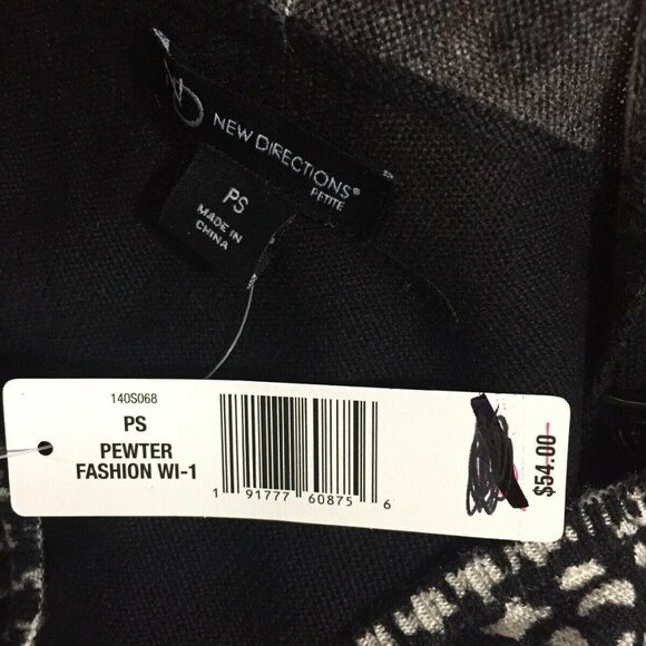 New Directions Sweater PS‎ Black White Cowl Neck Knit Career Modern Chic Artsy - Picture 11 of 12